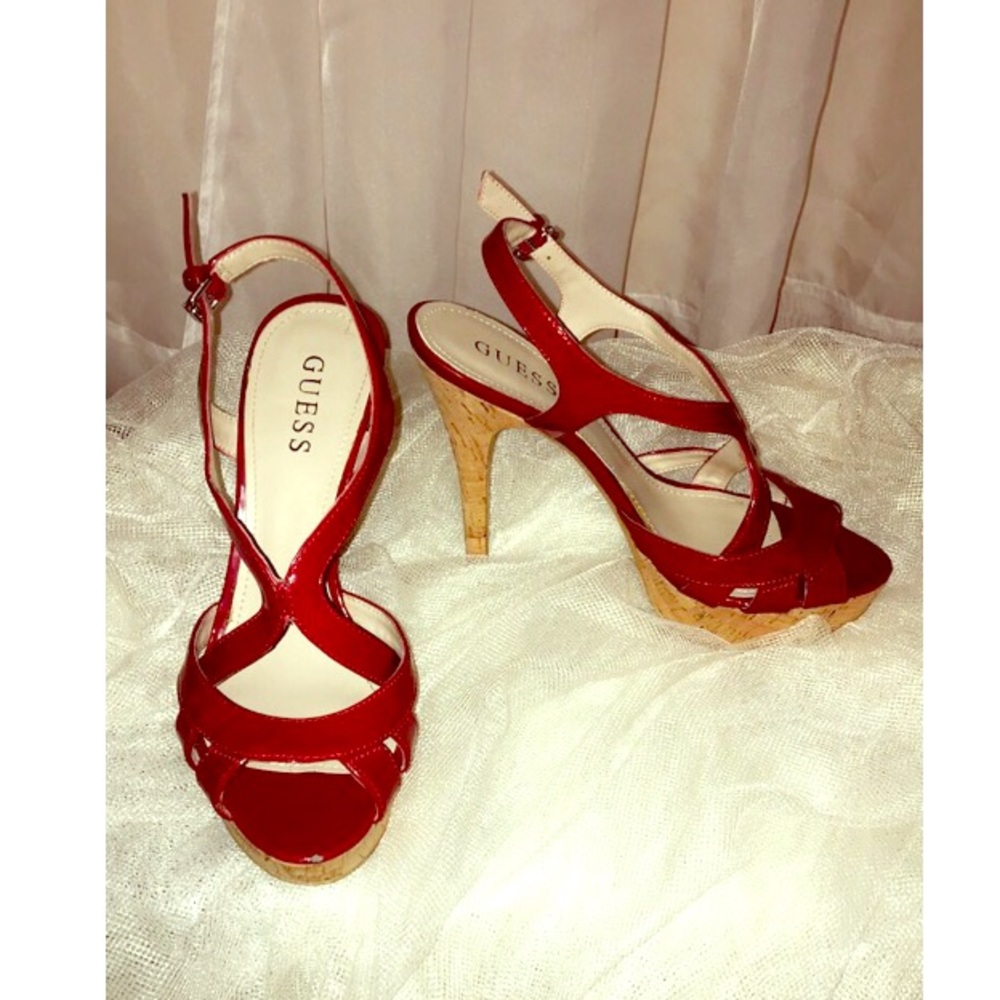 Guess red heels size 7